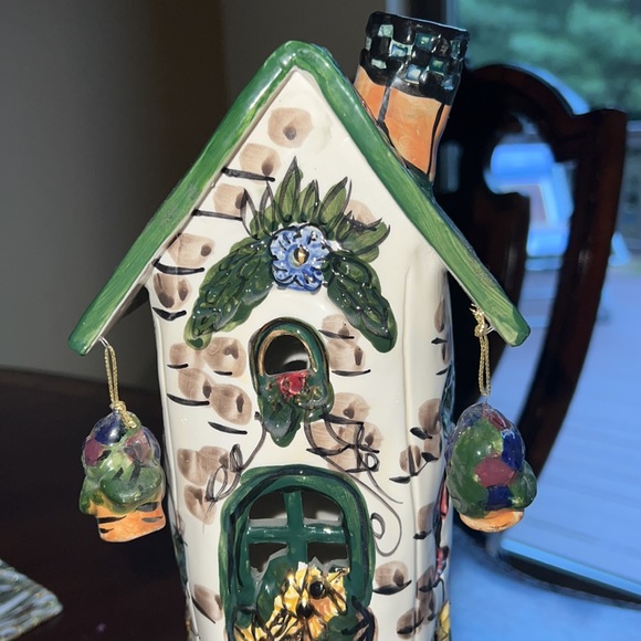 Blue Sky Pottery sculpture cottage figurine Castle candle holder - Picture 3 of 9